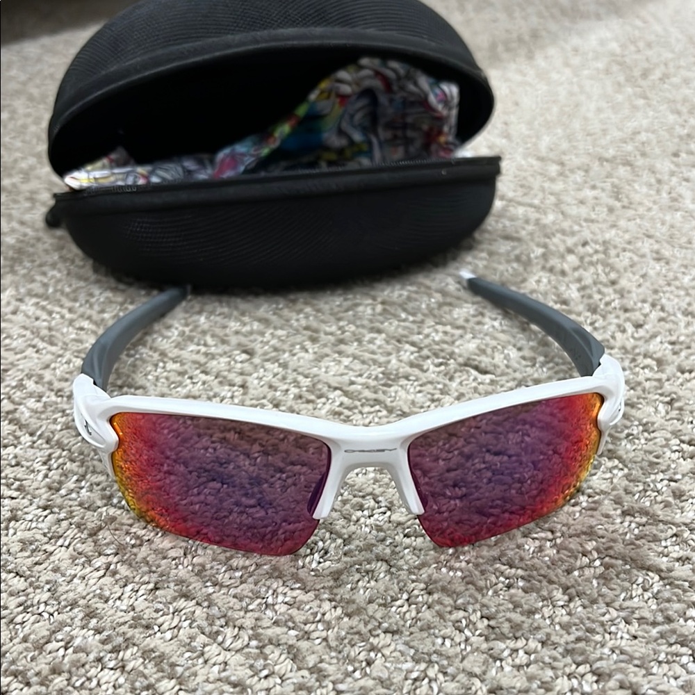 Oakley White Sunglasses with Red Lenses